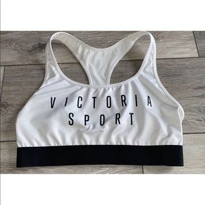 Victoria’s Secret Sport Racerback Sports Bra WHITE  NO PADDING Wireless